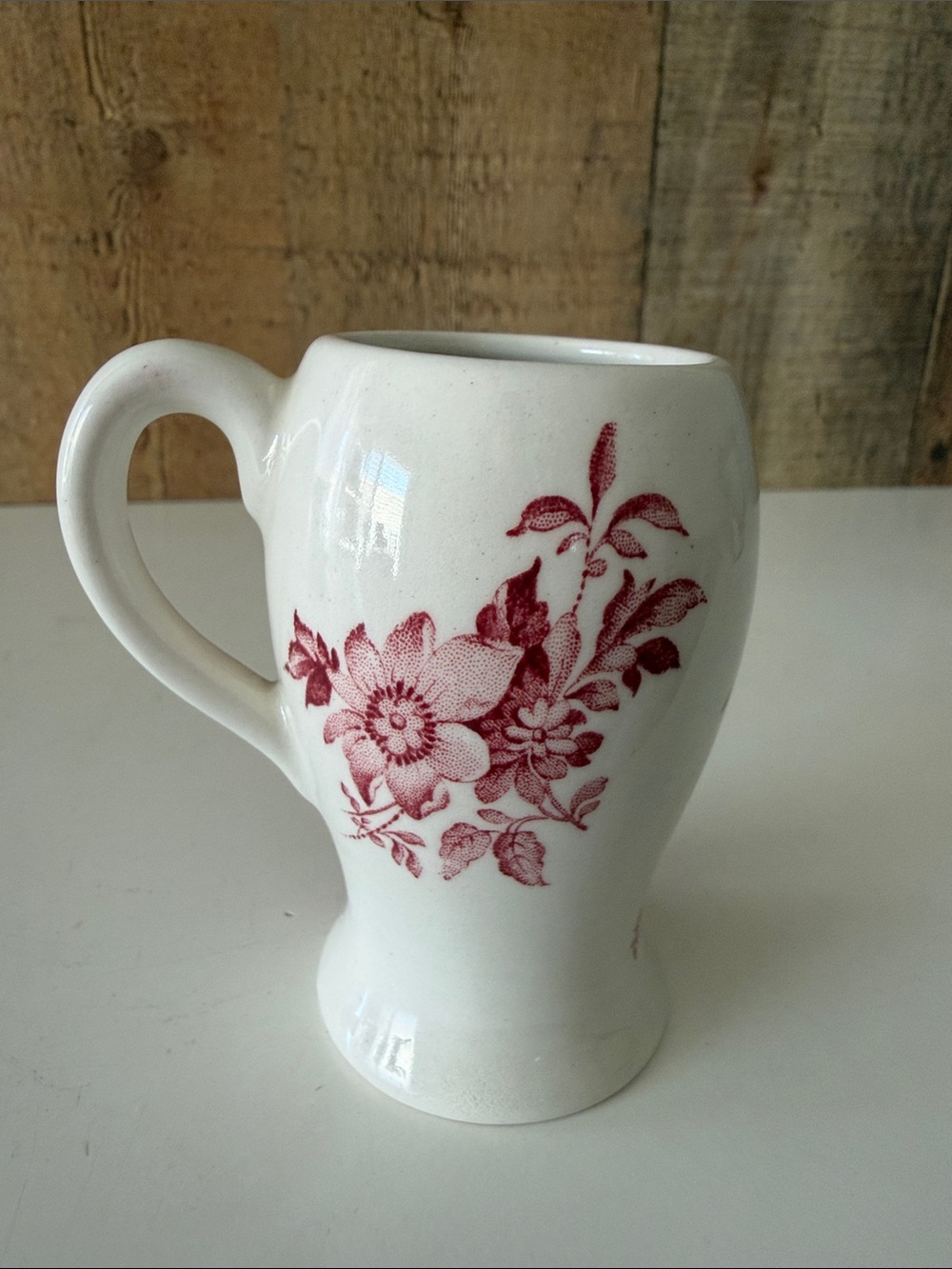 Antique English Ironstone Small Cup Handle Charlotte Crownford Red Transferware - Picture 4 of 6